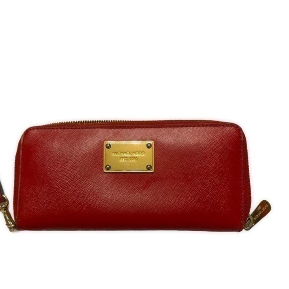 Michael kors red wristlet wallet clutch or… - Picture 1 of 11